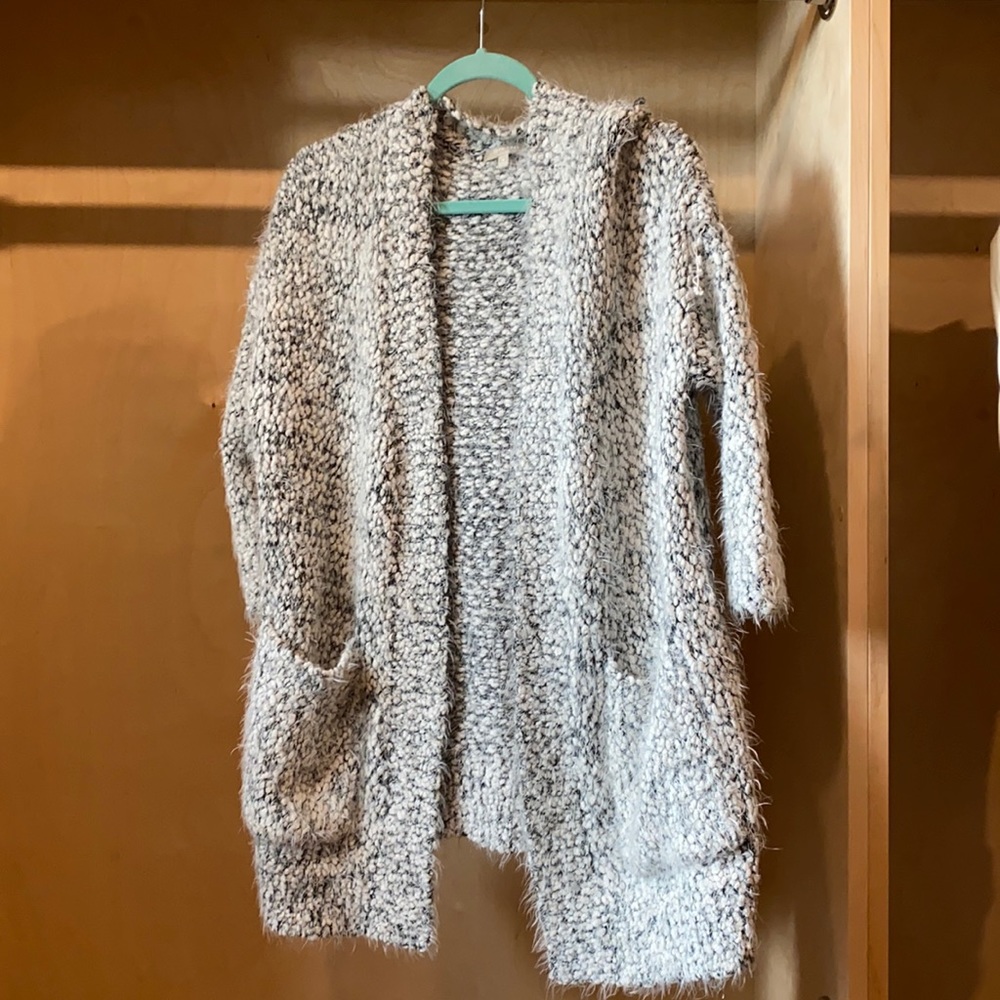 Grey and white sweater